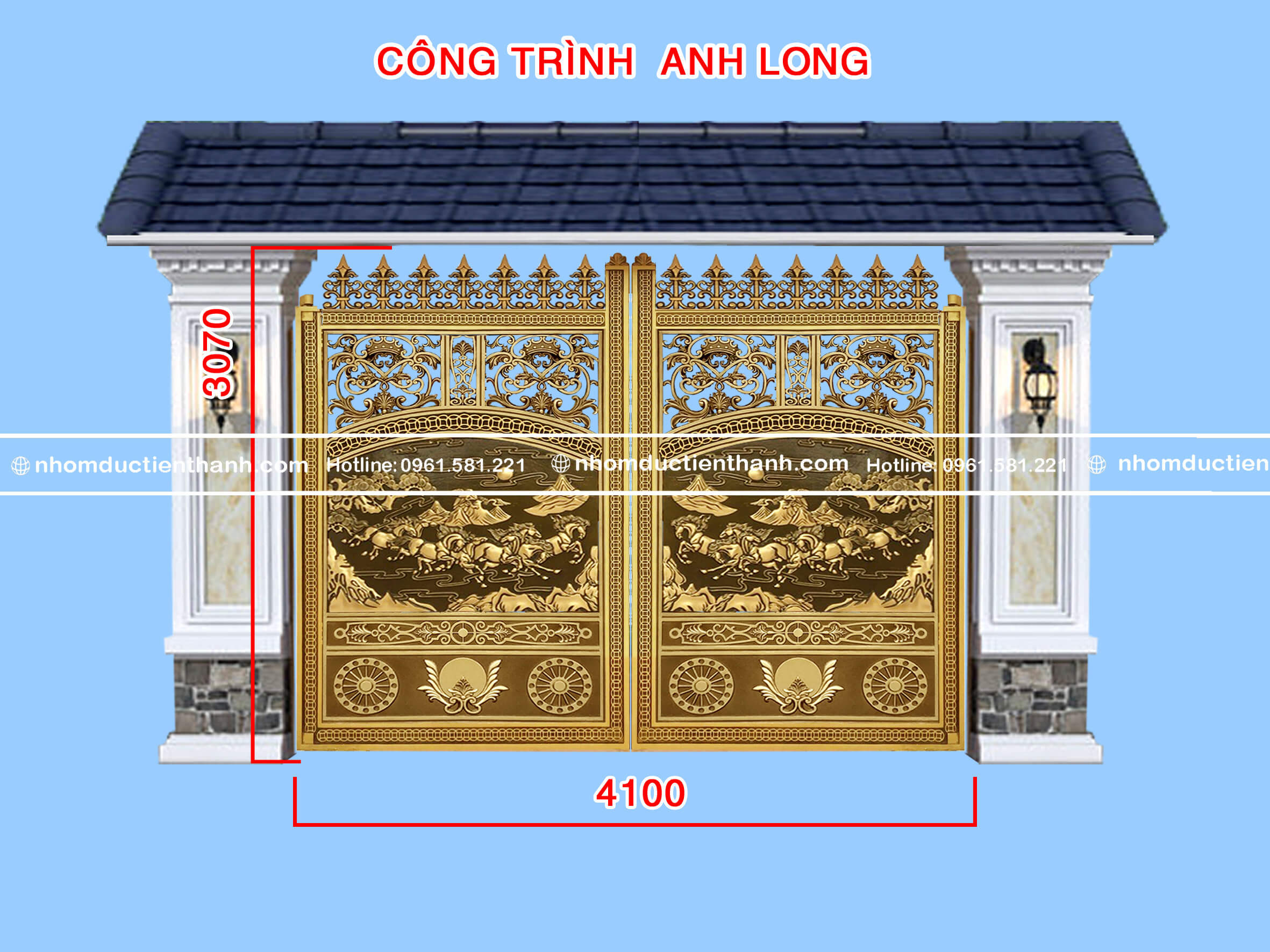 Cổng nhôm đúc mẫu C-173