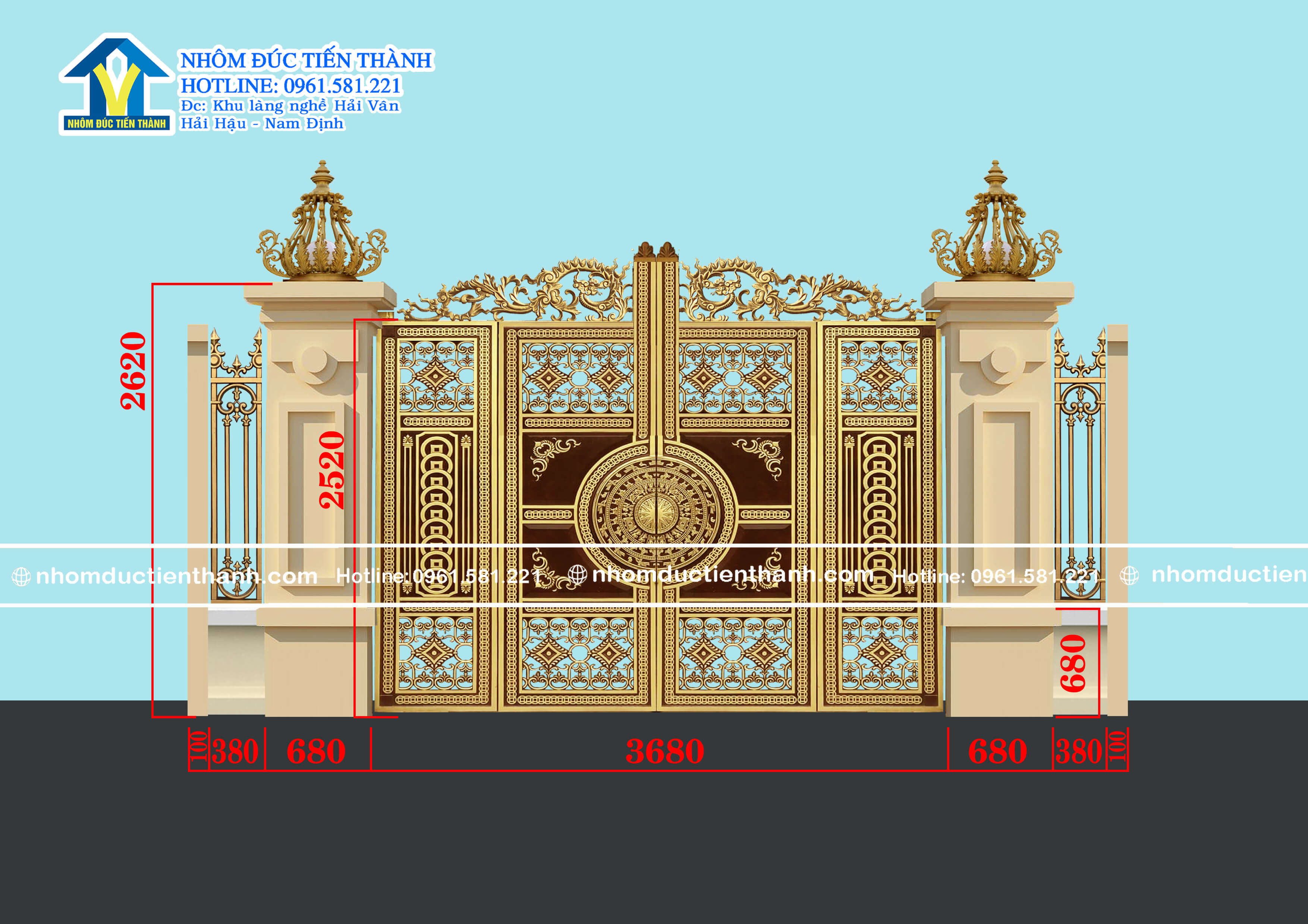 Cổng nhôm đúc mẫu C-197