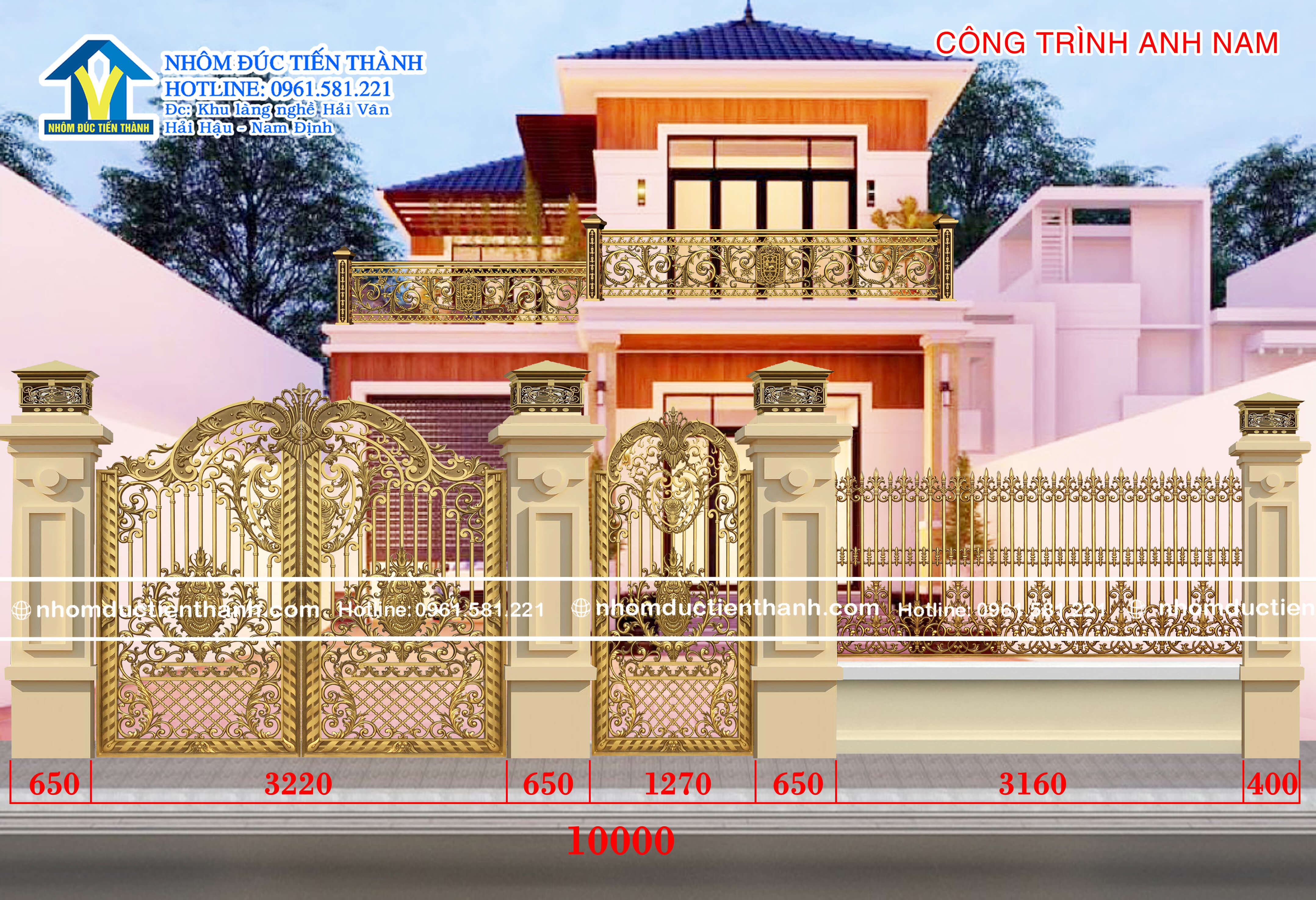 Cổng nhôm đúc mẫu C-187