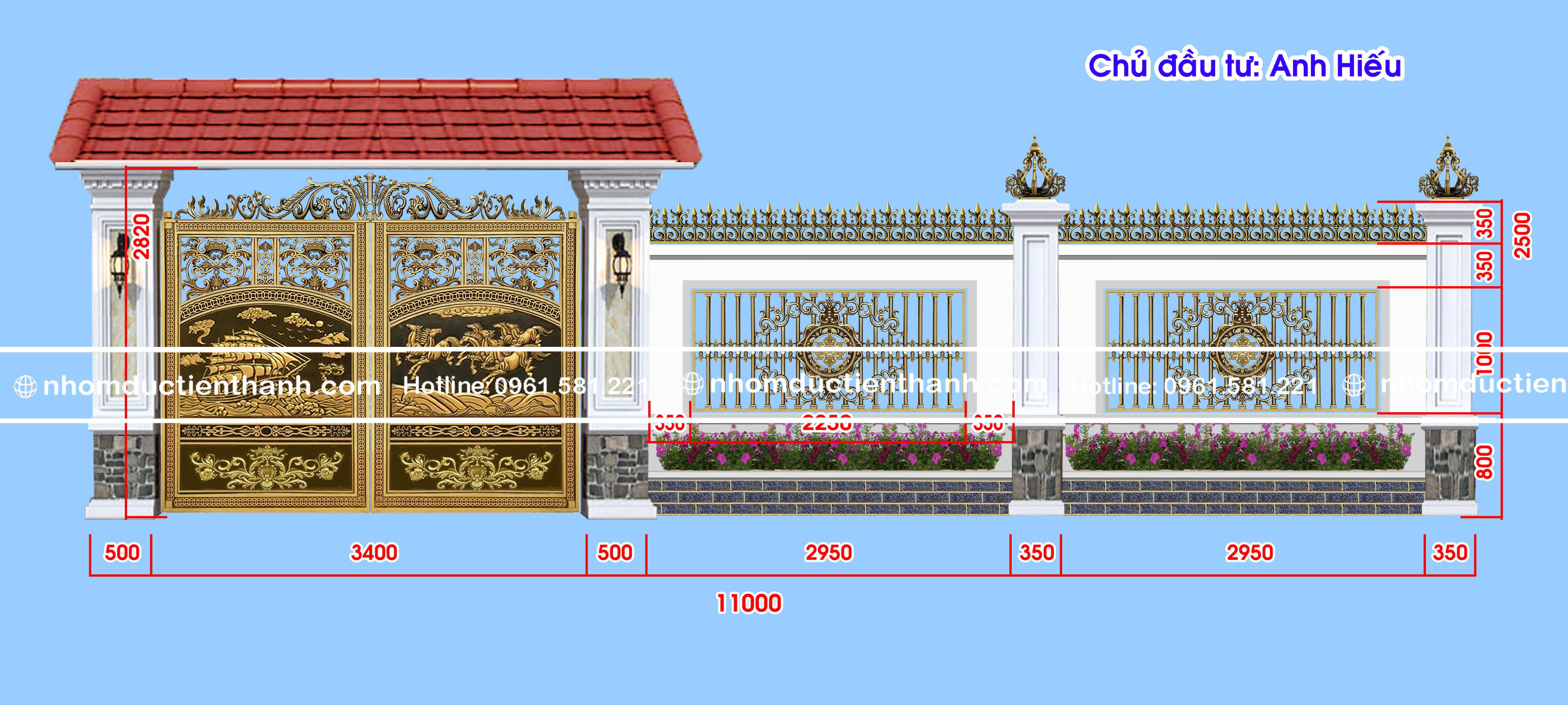 Cổng nhôm đúc mẫu C-186
