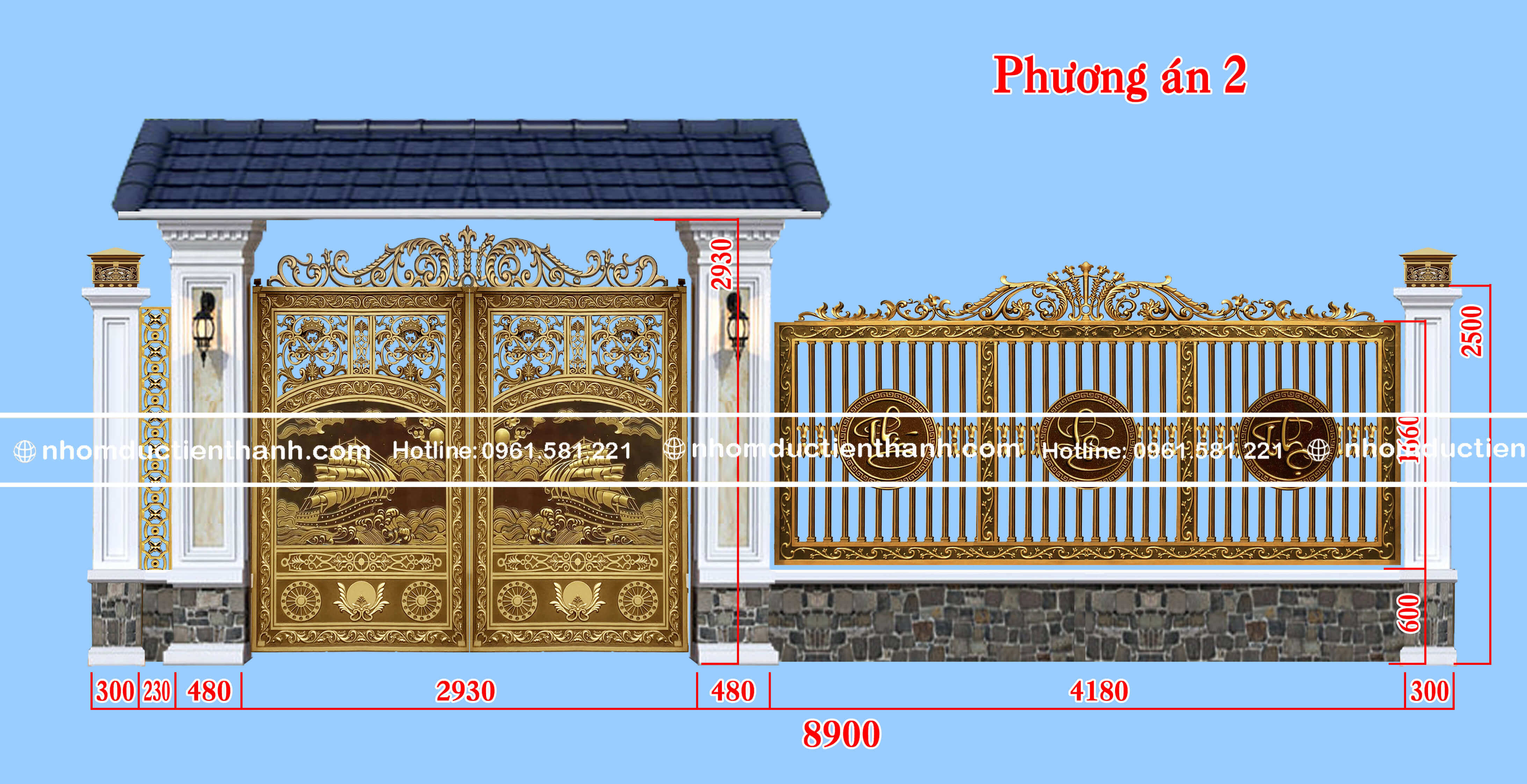 Cổng nhôm đúc mẫu C-189