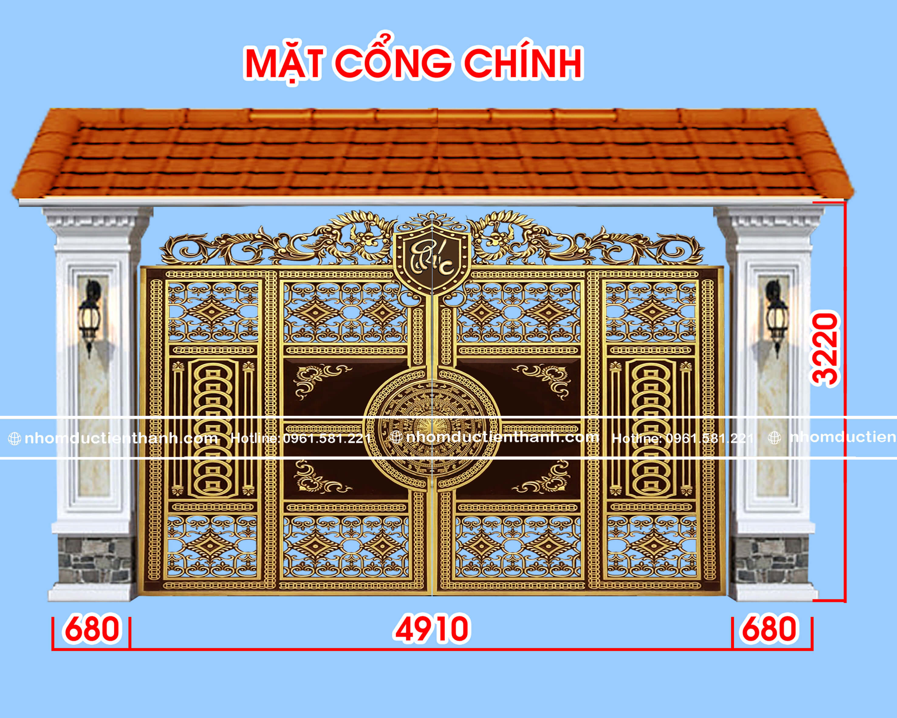Cổng nhôm đúc mẫu C-179
