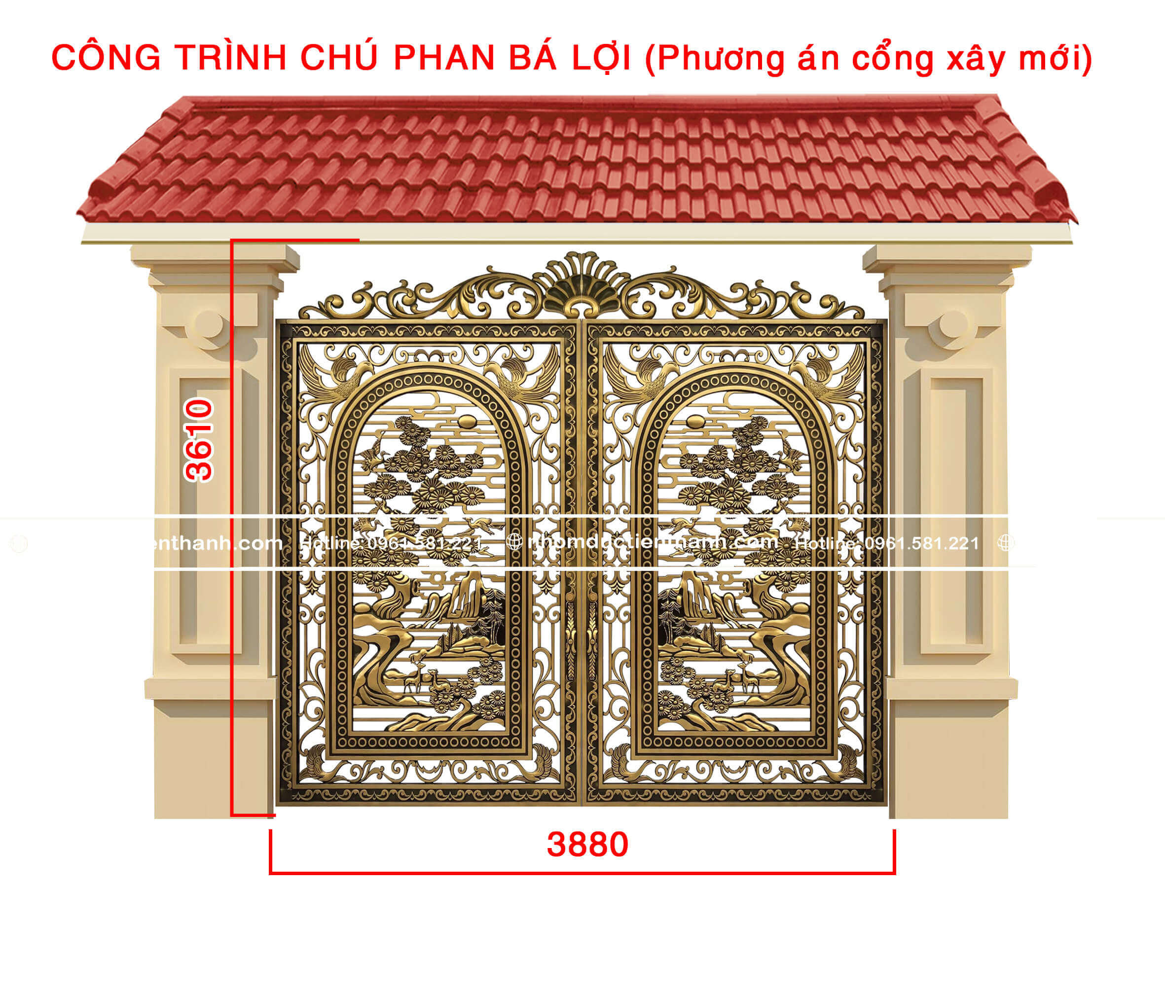 Cổng nhôm đúc mẫu C-126
