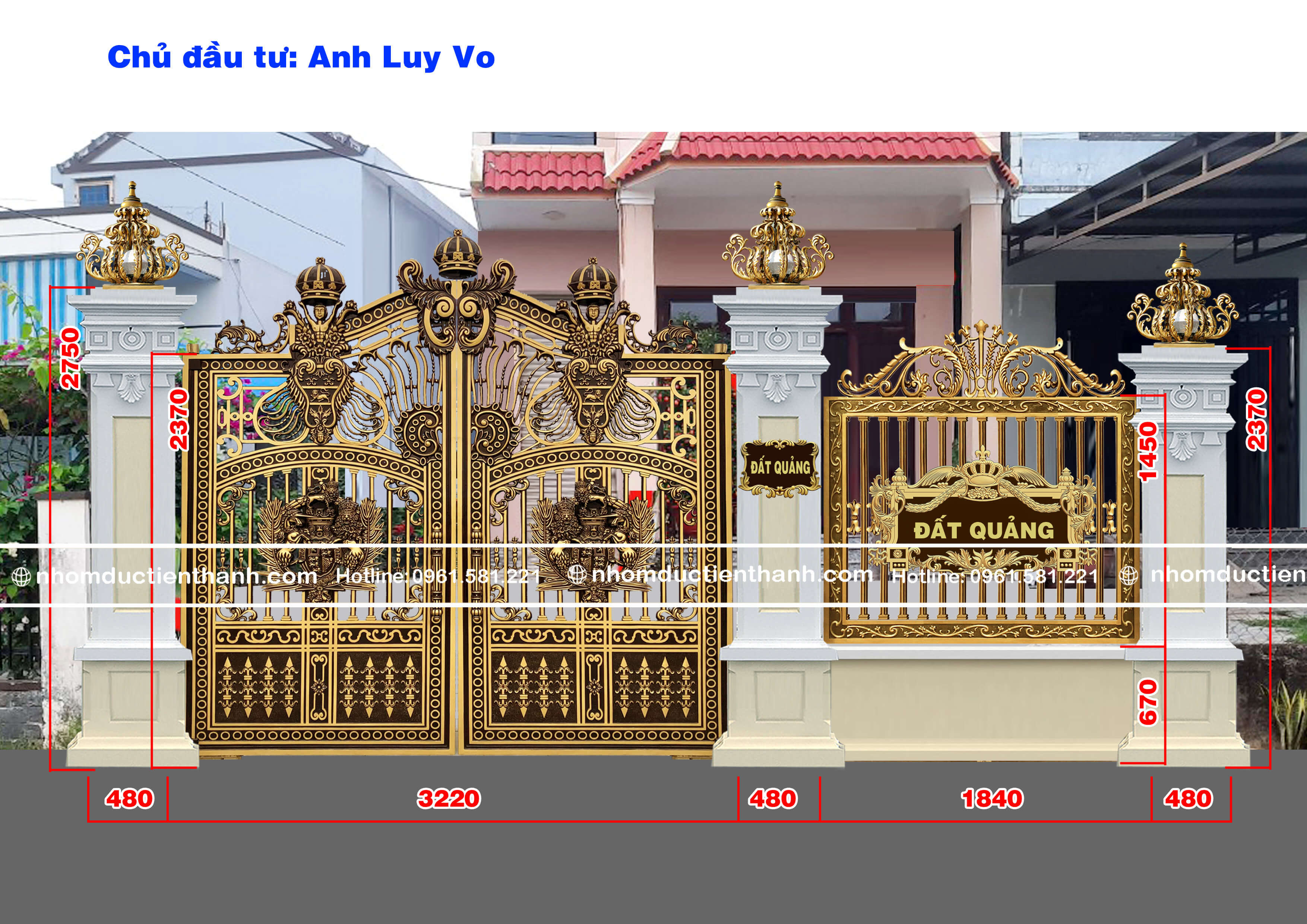 Cổng nhôm đúc mẫu C-145