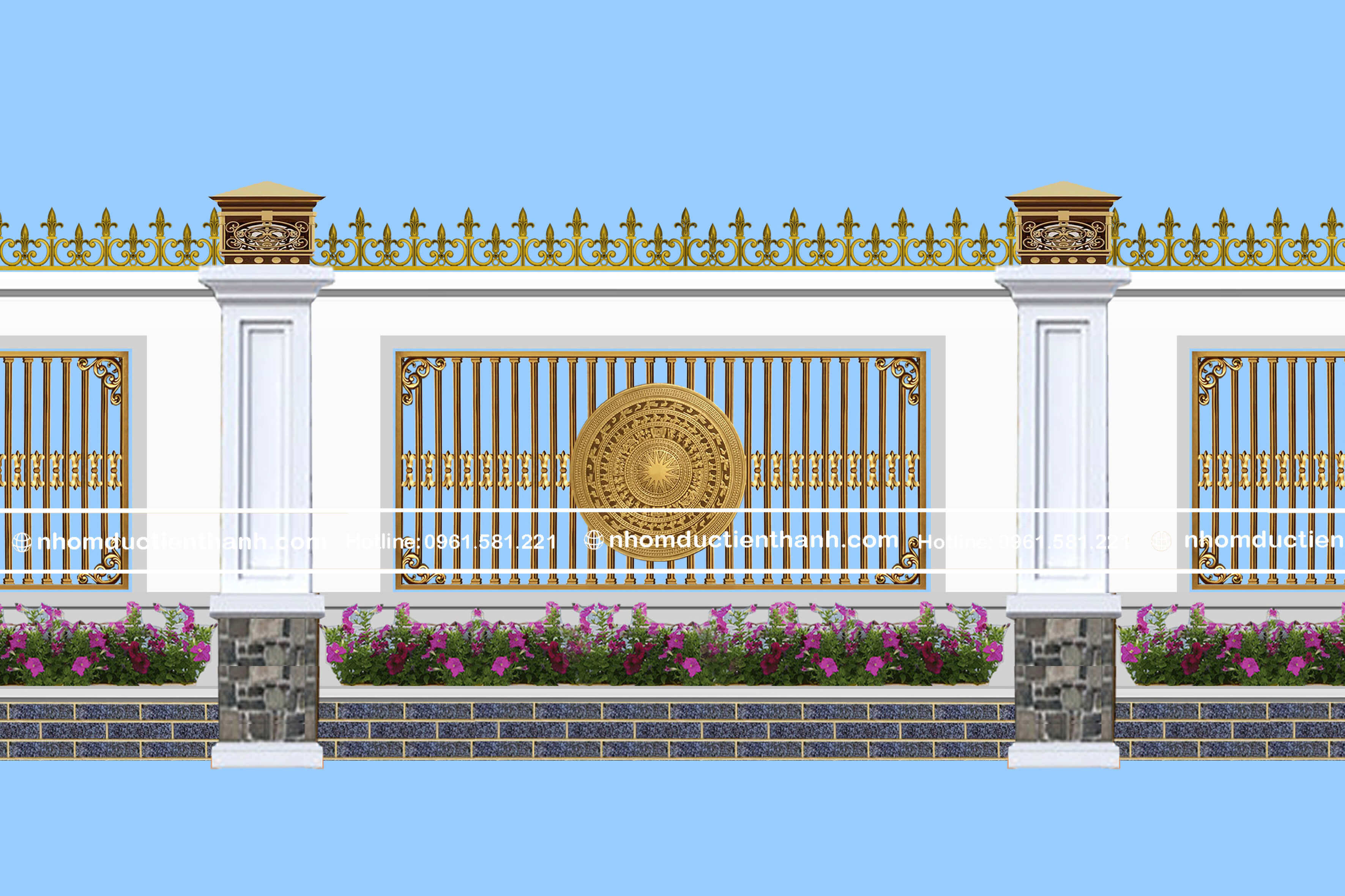 Hàng rào nhôm đúc mẫu HR -075