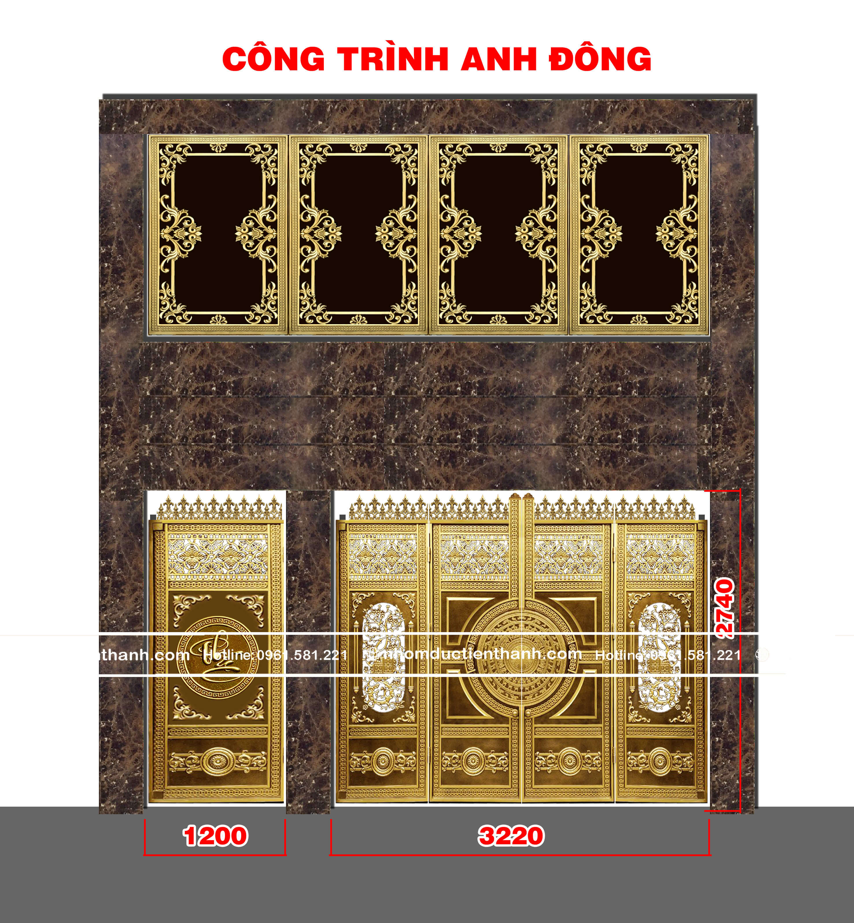 Cổng nhôm đúc mẫu C-165