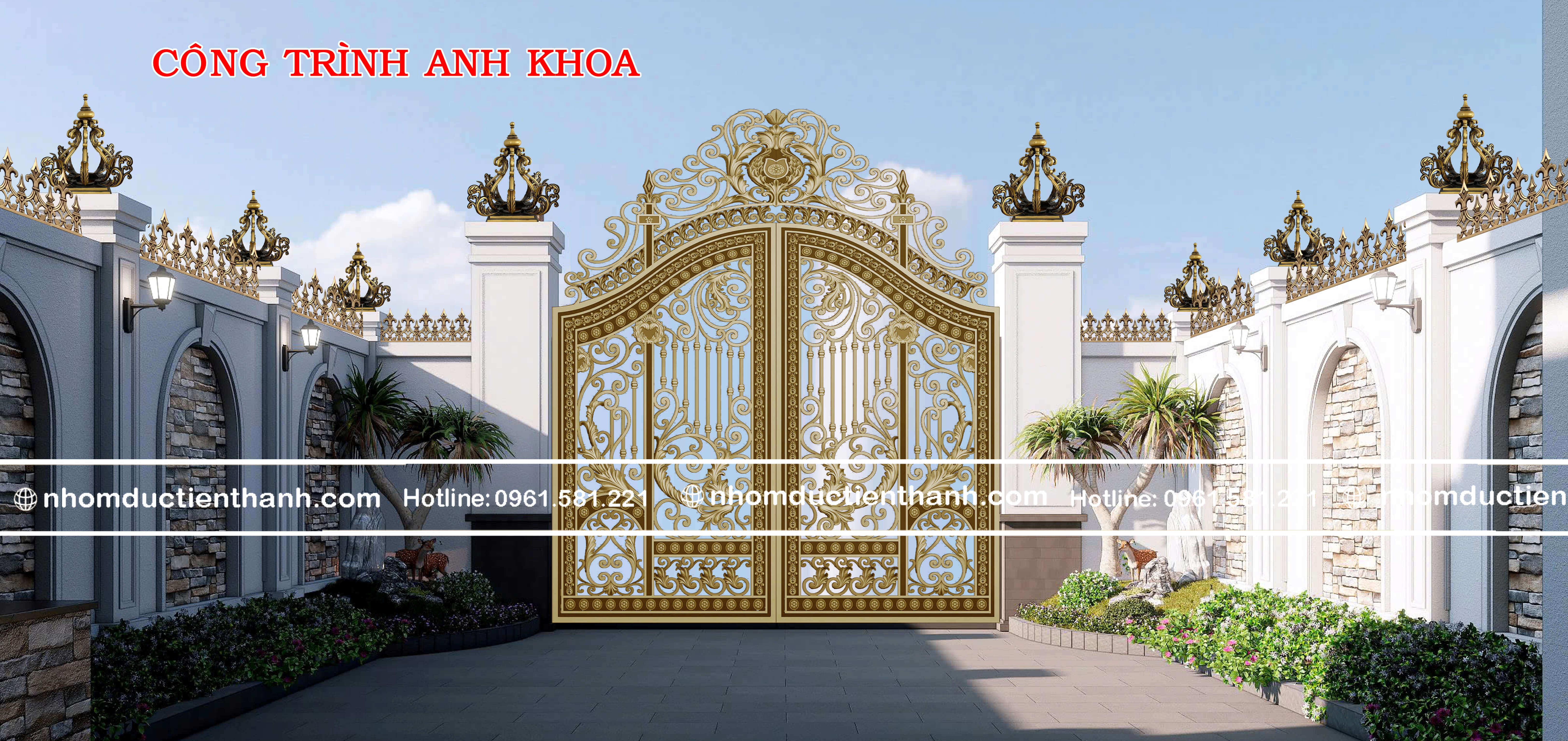 Cổng nhôm đúc mẫu C-168