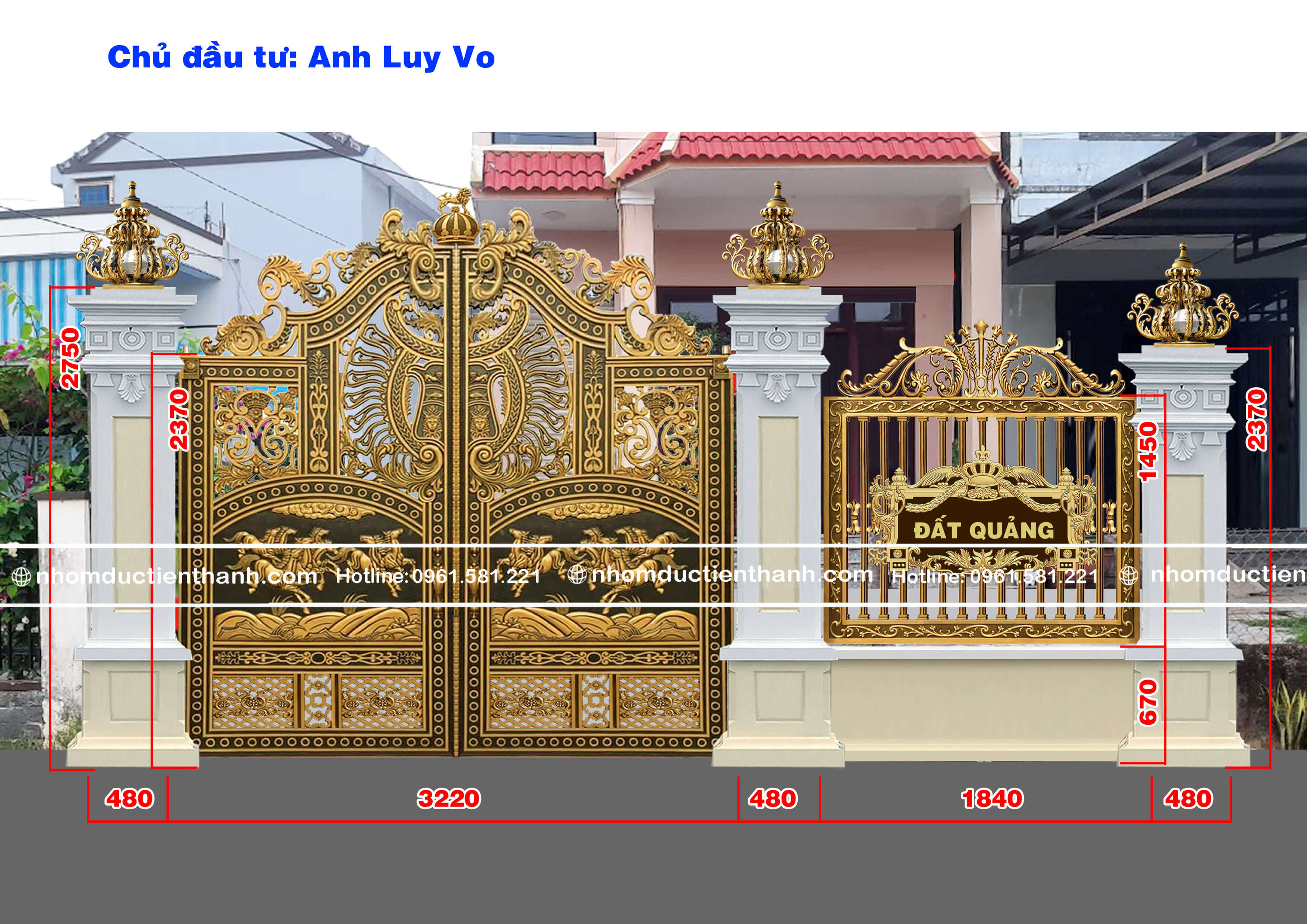 Cổng nhôm đúc mẫu C-143