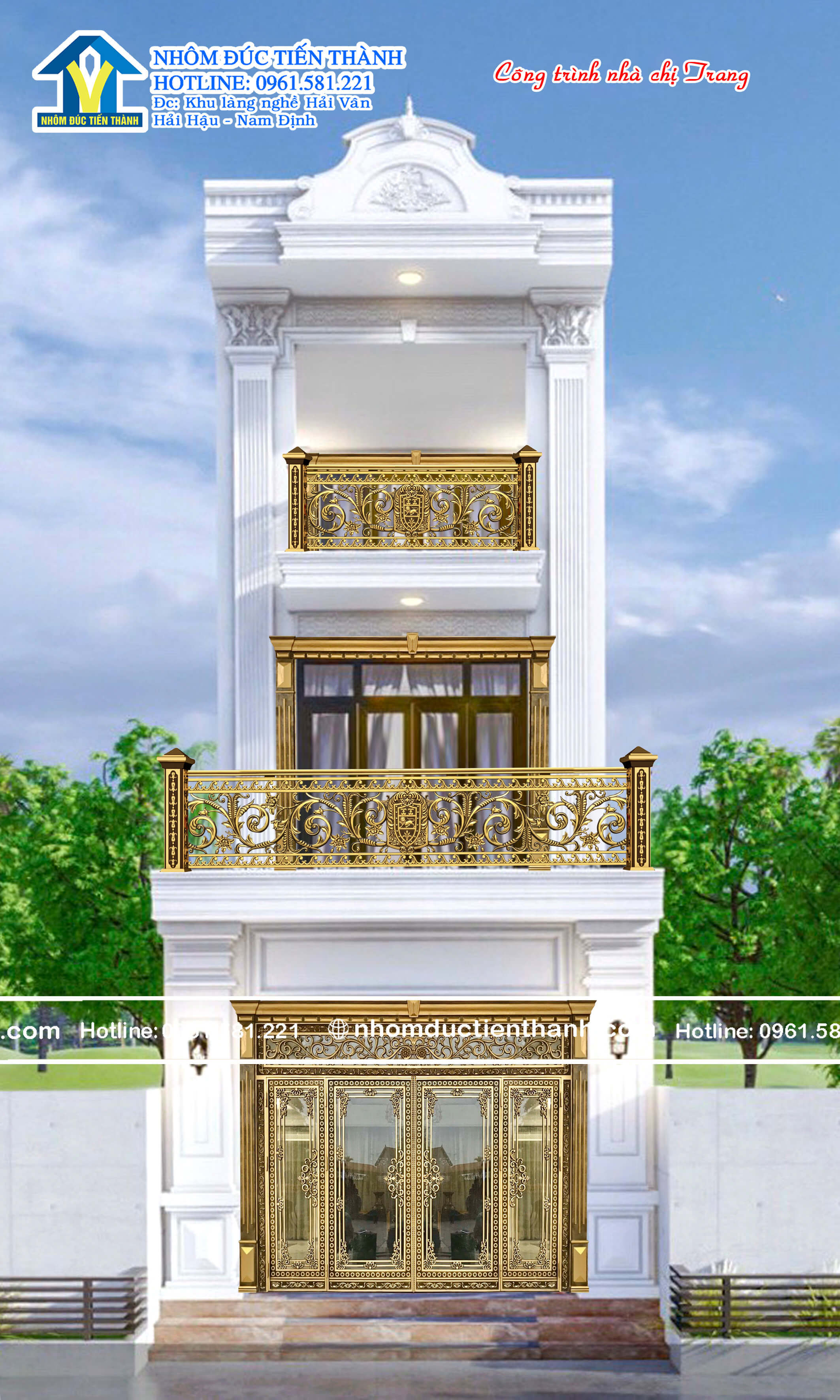 Cổng nhôm đúc mẫu C-180