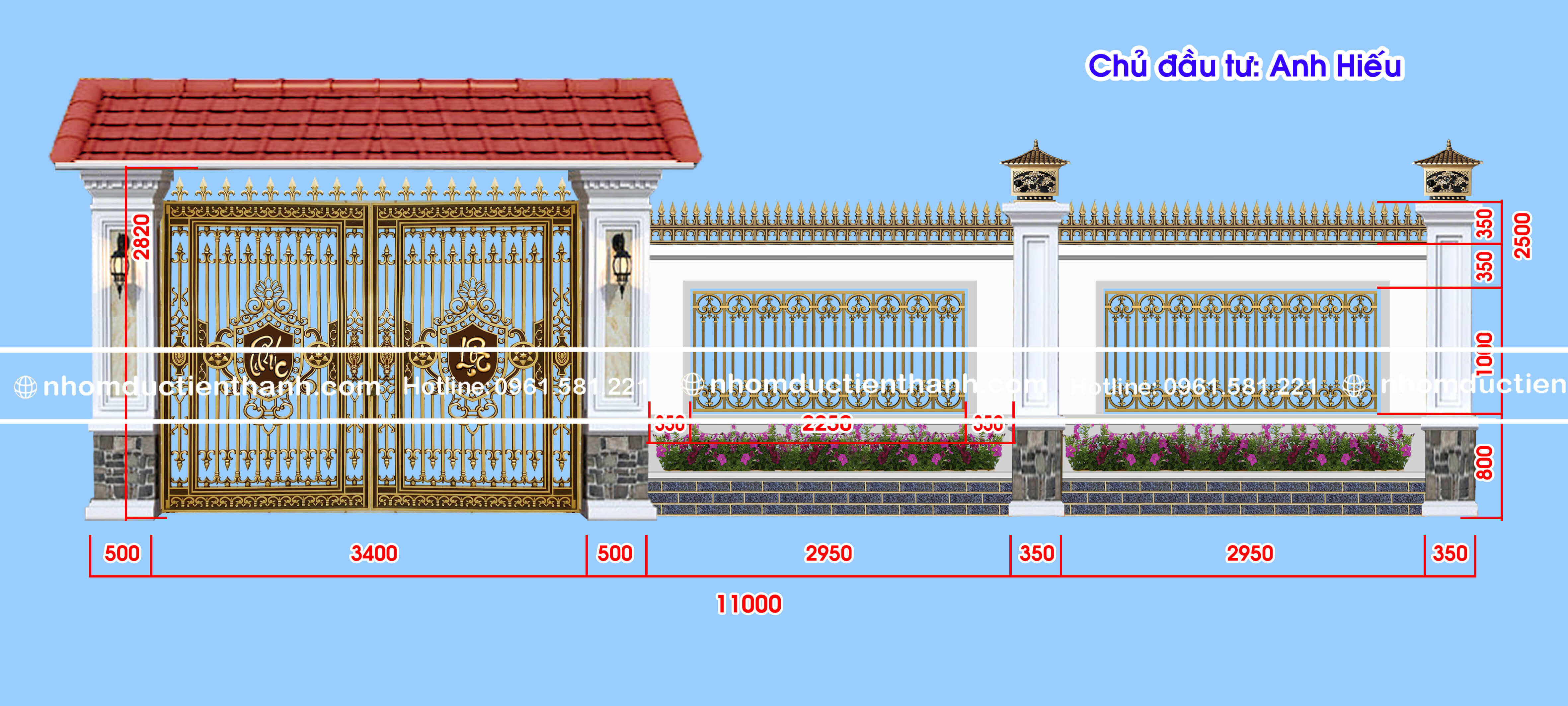 Cổng nhôm đúc mẫu C-185