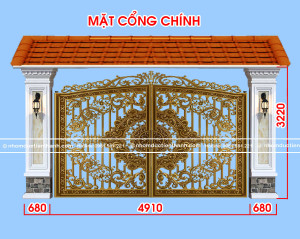 Cổng nhôm đúc mẫu C-184
