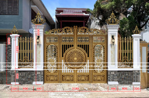 Cổng nhôm đúc mẫu C-135