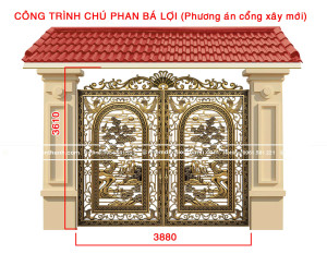 Cổng nhôm đúc mẫu C-126