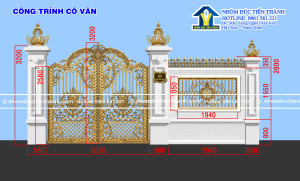 Cổng nhôm đúc mẫu C-190